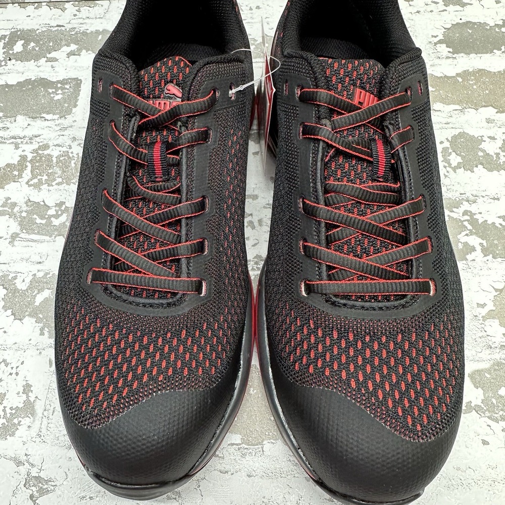 Puma Speed Safety Shoes Mens 10.5 Black Red Composite Toe Slip Resistance 644495 - Picture 5 of 16